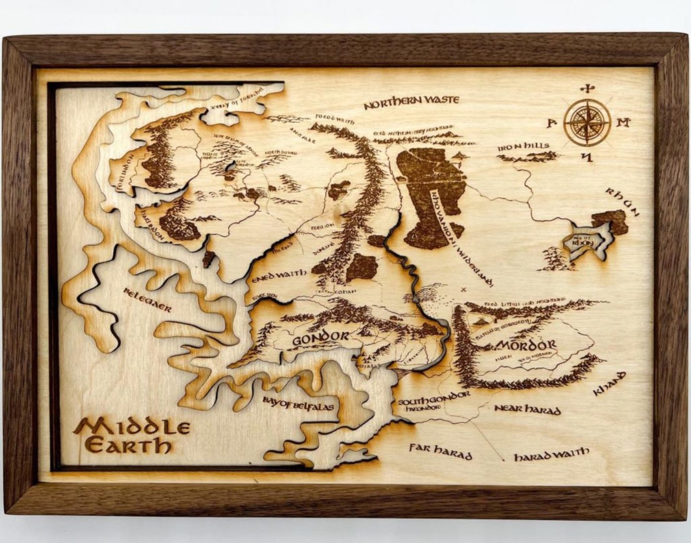 Wooden Map of Middle Earth