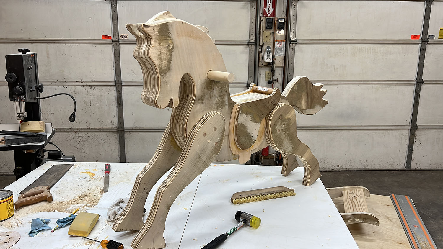 Assembled wooden horse